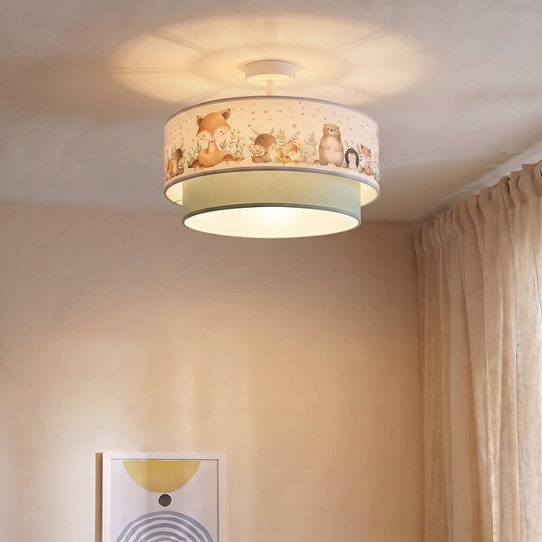 Plafoniera soffitto Boho Duolla, Blu, Cameretta, Tessuto / Stoffa / Seta, Plafoniera