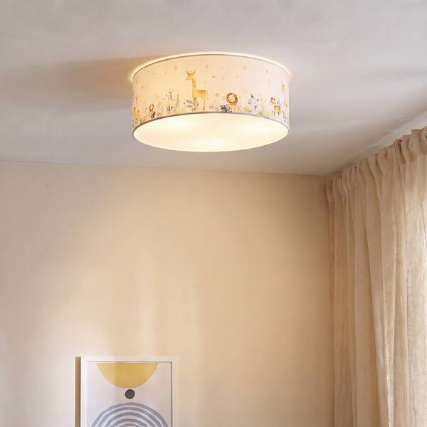 Plafoniera soffitto Kids Print Duolla, Multicolore, Cameretta, Tessuto / Stoffa / Seta, Plafoniera