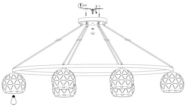 Eglo 98456 - Lampadario a sospensione con filo CANTALLOPS 6xE14/40W/230V