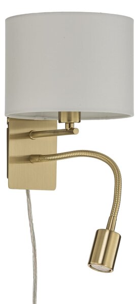 Applique da parete Lindby, Florens, Dorato / Ottone, Soggiorno, Tessuto / Tessile, Moderno