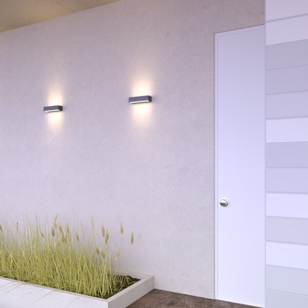 Applique led top light porto 22b ip65 cct biemissione alluminio vetro - Top Light