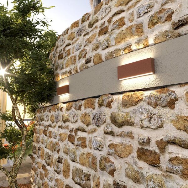 Applique led top light madrid 26 ip65 cct biemissione alluminio vetro - Top Light