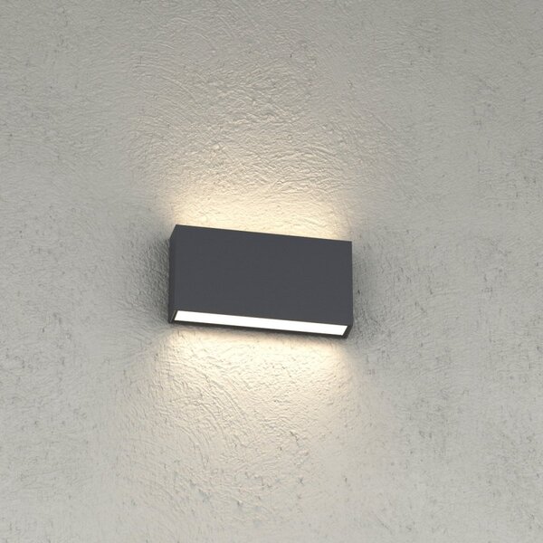 Applique led top light madrid 18 ip65 cct biemissione alluminio vetro - Top Light