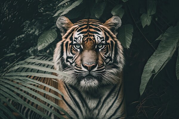 Carta da parati Tigre nella foresta pluviale, Carta da parati Animali, u95619 : Uwalls.it