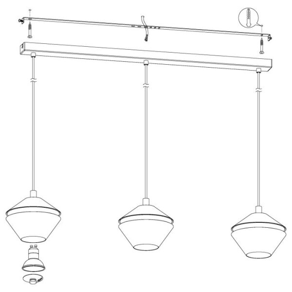Eglo 98682 - Lampadario LED a sospensione con cavo PERPIGO 3xGU10/5W/230V