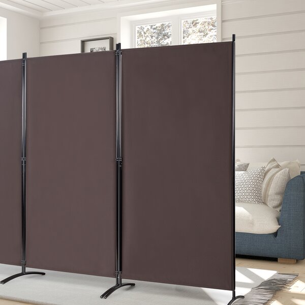 Costway Divisore con 3 pannelli per casa ufficio, Separatore pieghevole con cardini durevoli 260x183cm Marrone