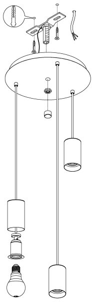 Eglo 98663 - Lampadario a sospensione con filo POZUETA 3xE27/40W/230V