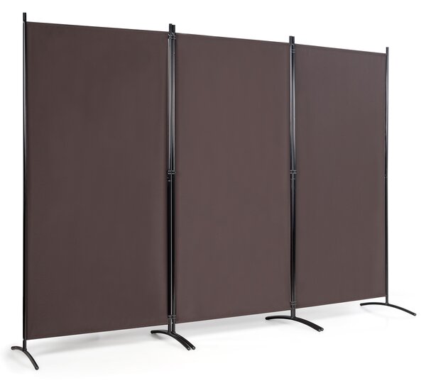 Costway Divisore con 3 pannelli per casa ufficio, Separatore pieghevole con cardini durevoli 260x183cm Marrone