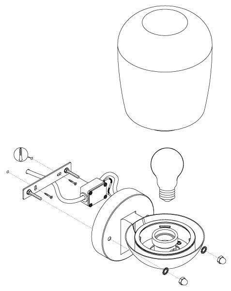 Eglo 98701 - Applique da esterno DONATORI 1xE27/60W/230V IP44