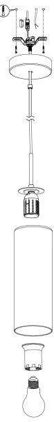 Eglo 98696 - Lampadario a sospensione con filo SELVINO 1xE27/15W/230V