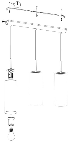 Eglo 98695 - Lampadario a sospensione con filo SELVINO 3xE27/15W/230V