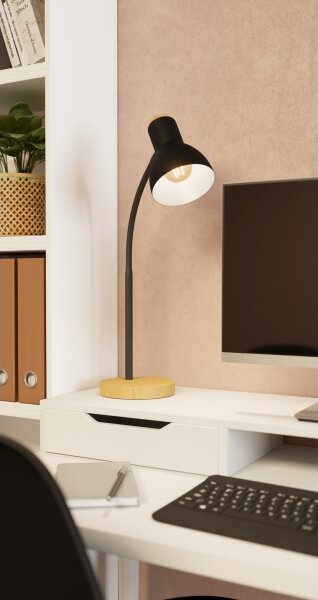 Eglo 98831 - Lampada da tavolo VERADAL 1xE27/40W/230V nero