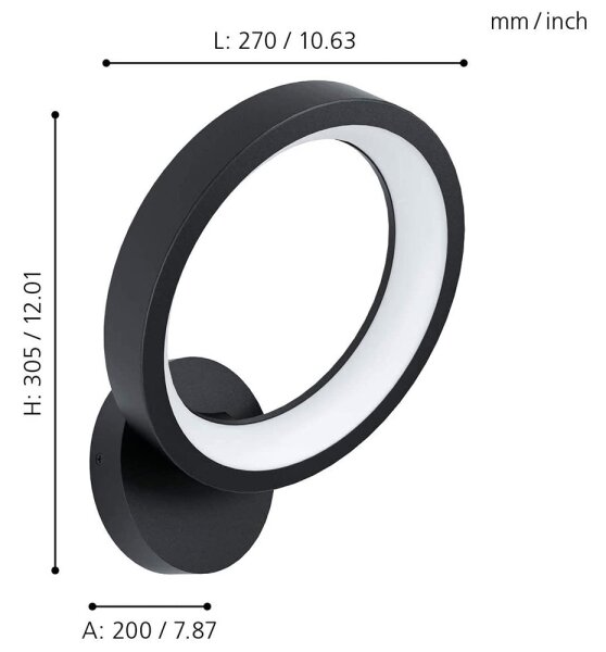 Eglo 99028 - Applique LED RGB dimmerabile MARGHERA-C LED/16W/230V