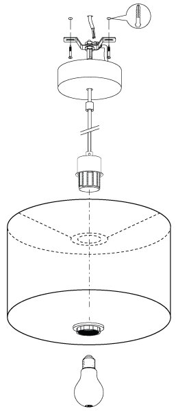 Eglo 99042 - Lampadario a sospensione con filo MASERLO 1xE27/40W/230V