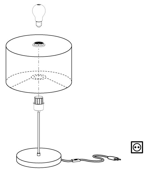 Eglo 99045 - Lampada da tavolo MASERLO 1xE27/40W/230V