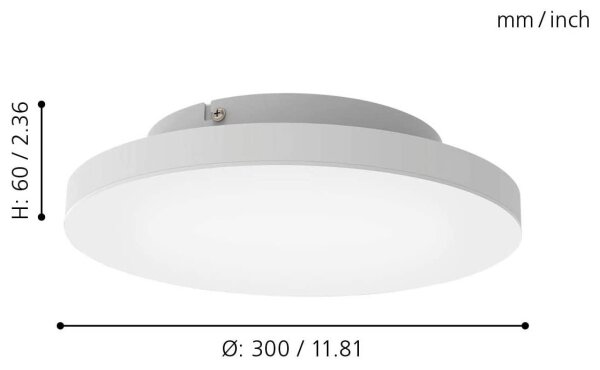 Eglo 99118 - Plafoniera LED RGB dimmerabile TURCONA-C LED/15W/230V + Tc