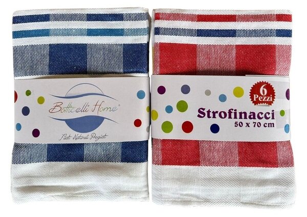 Strofinacci cucina 6 pezzi in cotone Botticelli Home Crown