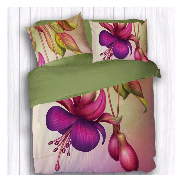 Completo Lenzuola Copriletto Matrimoniale Botticelli Home in Stampa Digitale 4D Fuchsia