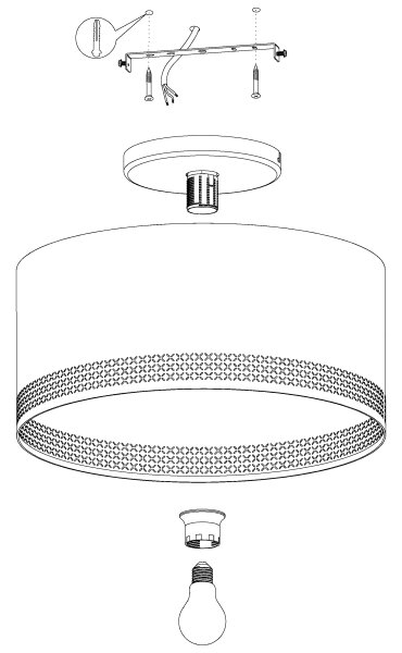 Eglo 99272 - Plafoniera ESTEPERRA 1xE27/40W/230V
