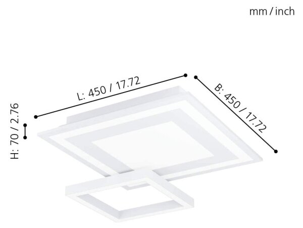 Eglo 99311 - Plafoniera LED RGB SAVATAEILA-C LED/20W/230V + T