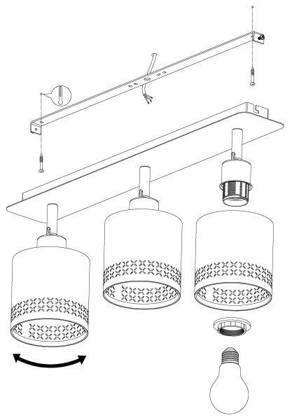 Eglo 99278 - Luce Spot ESTEPERRA 3xE27/28W/230V