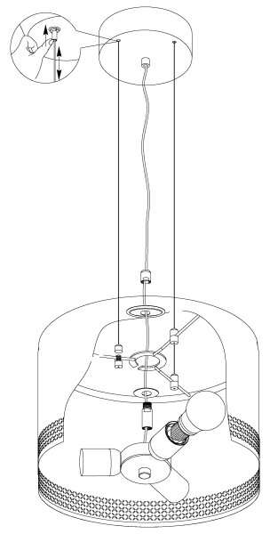 Eglo 99274 - Lampadario a sospensione con filo ESTEPERRA 3xE27/40W/230V