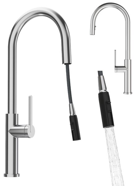 Granitan - Miscelatore cucina - Rubinetto cucina altezza 53 cm - Miscelatore lavello cromato - PRATI