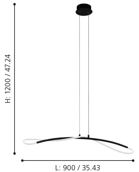 Eglo 99382 - Lampadario LED a sospensione con filo EGIDONELLA LED/20W/230V