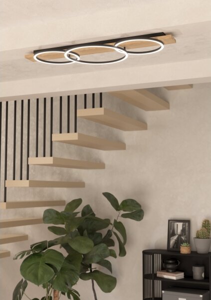 Eglo 901717 - Plafoniera LED BOYAL 3xLED/12W/230V 3000K beige/nero