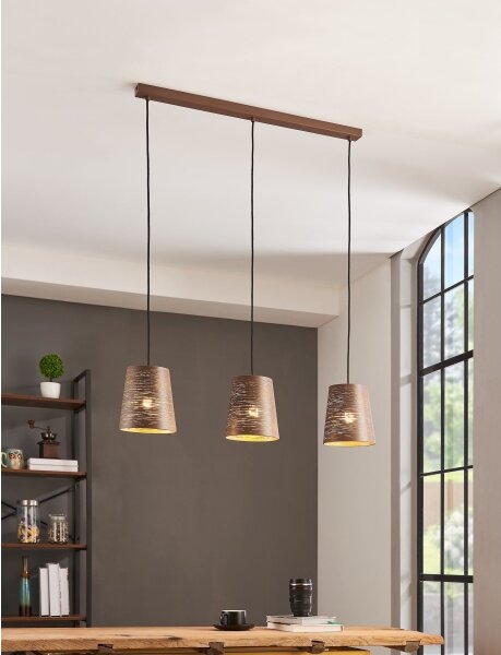 Eglo 99438 - Lampadario su corda SEGEZIA 3xE27/40W/230V