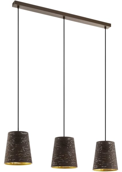 Eglo 99438 - Lampadario su corda SEGEZIA 3xE27/40W/230V