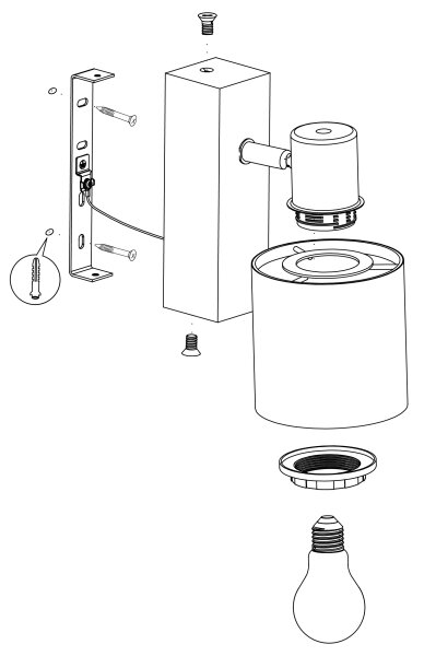 Eglo 99488 - Applique BATALLAS 1xE27/10W/230V