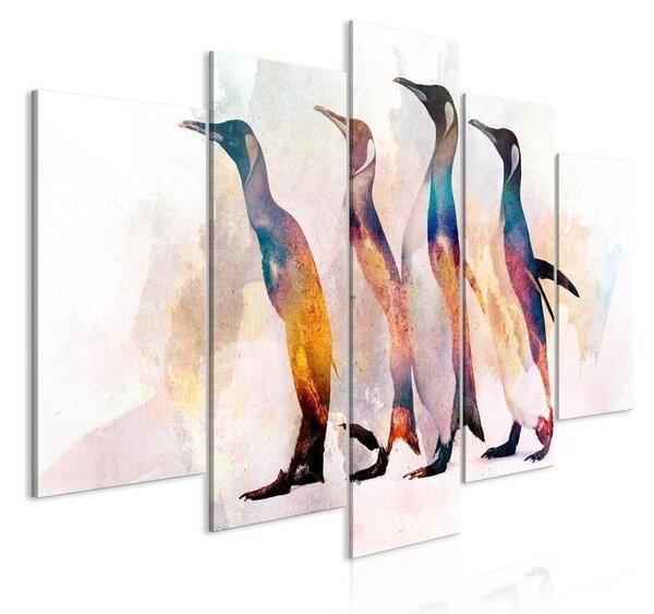 Quadro Penguin Wandering (5 Parts) Wide