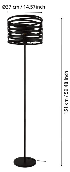 Eglo 99507 - Lampada da terra CREMELLA 1xE27/40W/230V