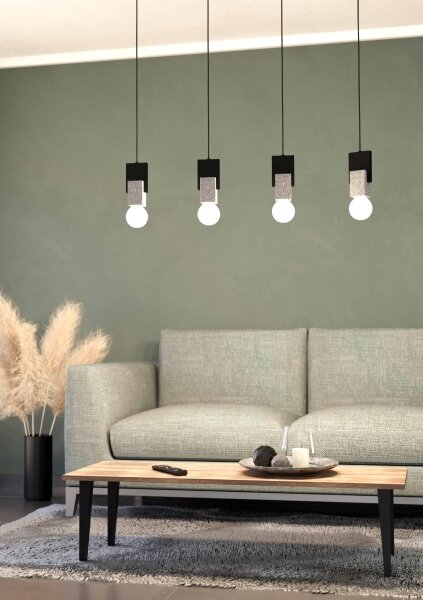 Eglo 99532 - Lampadario a sospensione con cavo LOBATIA 4xE27/40W/230V