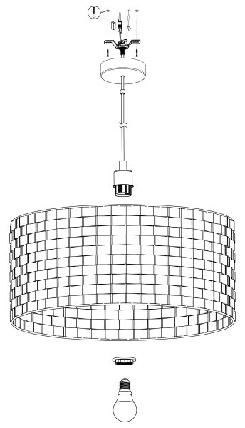 Eglo 99525 - Lampadario su corda MARASALES 1xE27/40W/230V d. 55 cm
