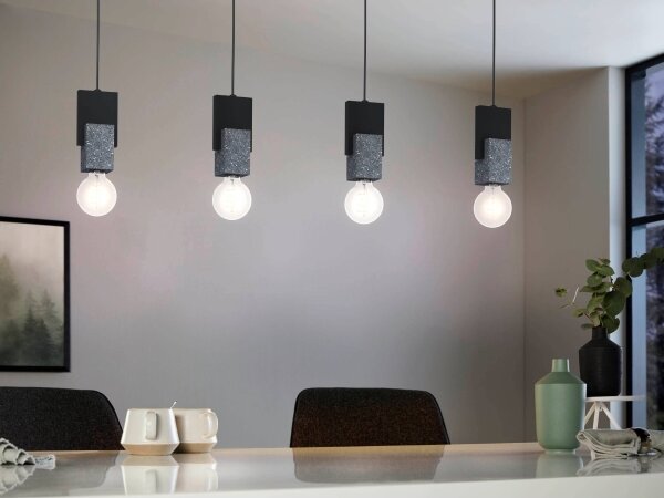 Eglo 99532 - Lampadario a sospensione con cavo LOBATIA 4xE27/40W/230V