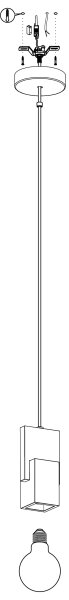 Eglo 99531 - Lampadario a sospensione con cavo LOBATIA 1xE27/40W/230V