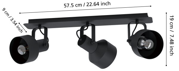Eglo 99519 - Faretto CASIBARE 3xE27/28W/230V