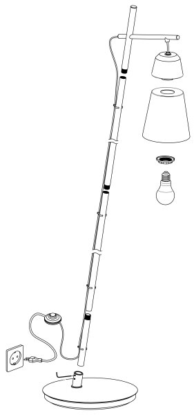 Eglo 99547 - Lampada da terra CANTERRAS 1xE27/40W/230V