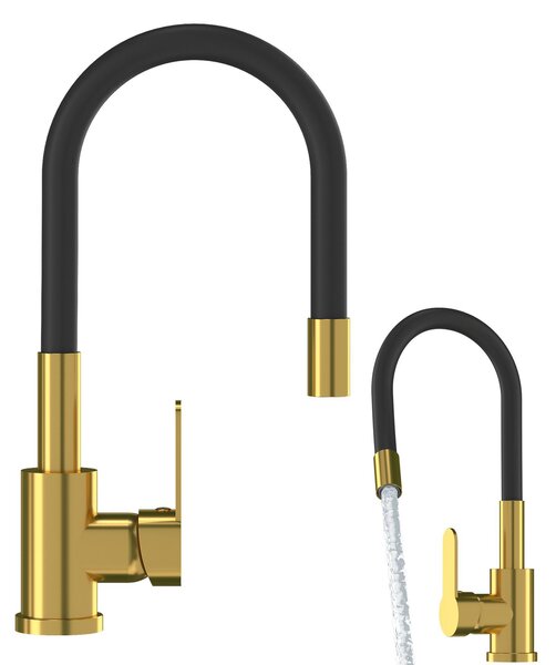 Granitan - Miscelatore cucina - Rubinetto cucina - Miscelatore lavello oro - girevole 360° - GRADO