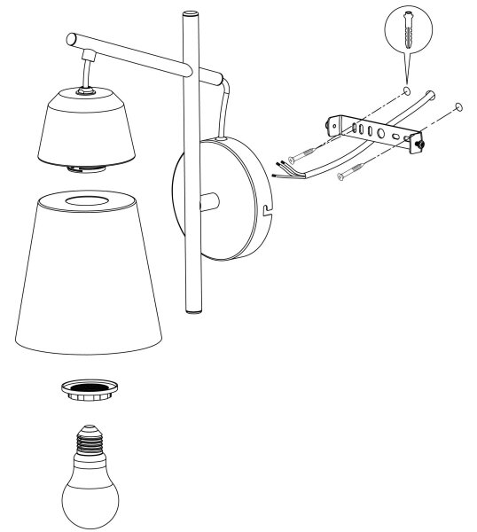 Eglo 99546 - Applique CANTERRAS 1xE27/40W/230V