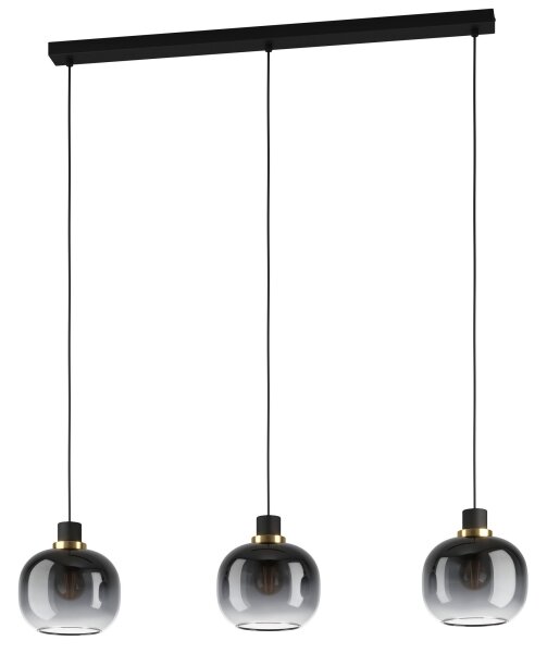 Eglo 99617 - Lampadario a sospensione con filo OILELLA 3xE27/40W/230V grigio