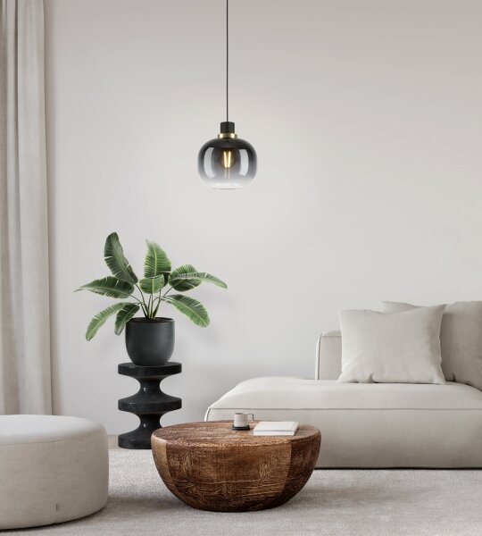 Eglo 99616 - Lampadario a sospensione con filo OILELLA 1xE27/40W/230V grigio