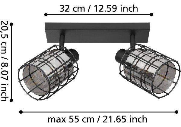 Eglo 99712 - Faretto CONSACA 2xE27/40W/230V