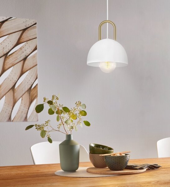 Eglo 99695 - Lampadario su corda CALMANERA 1xE27/40W/230V bianco