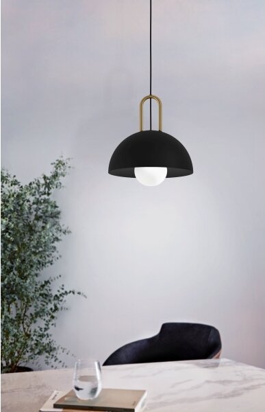Eglo 99693 - Lampadario su corda CALMANERA 1xE27/40W/230V nero
