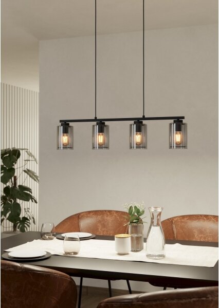 Eglo 99707 - Lampadario su corda ZOCABON 4xE27/40W/230V