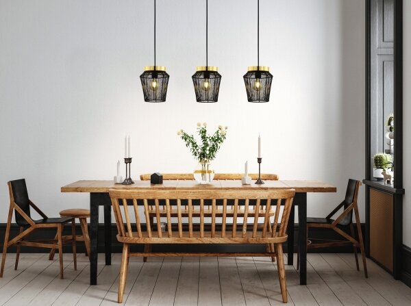 Eglo 99807 - Lampadario su corda ESCANDIDOS 3xE27/40W/230V