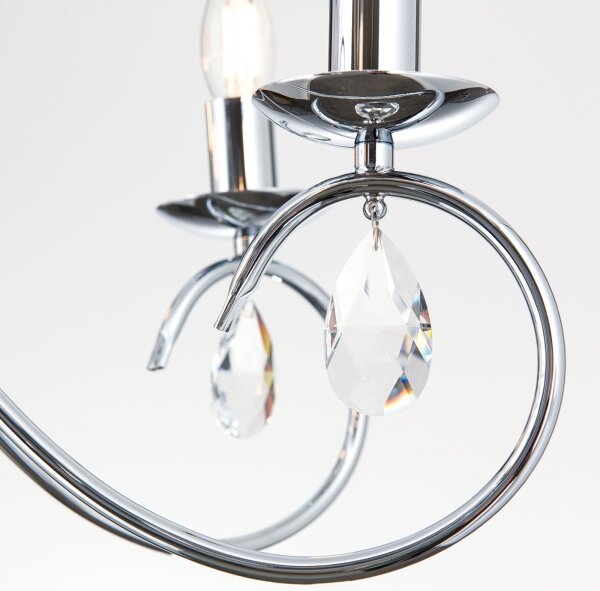 Orion LU 1658/5 - Lampadario di cristallo a sospensione con catena ALESSIA 5xE14/40W/230V cromo lucido